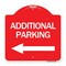 Signmission Additional Parking Sign Left Arrow, Red & White Aluminum Sign, 18" x 18", RW-1818-24350 A-DES-RW-1818-24350 - alternate 1